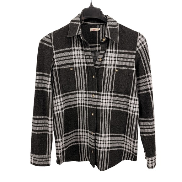Faherty Tops - Faherty Plaid Flannel Womens Small Pre-Owned Button Up Shirt Black White LS Soft